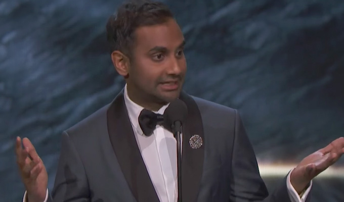 Aziz Ansari accepts a Bafta award | ...and he's pretty pissed off about it