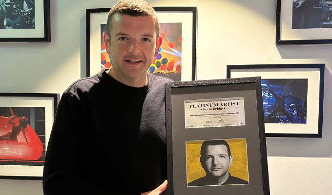 A certified best-seller | Kevin Bridges gets an award after playing 63 SEC Glasgow gigs