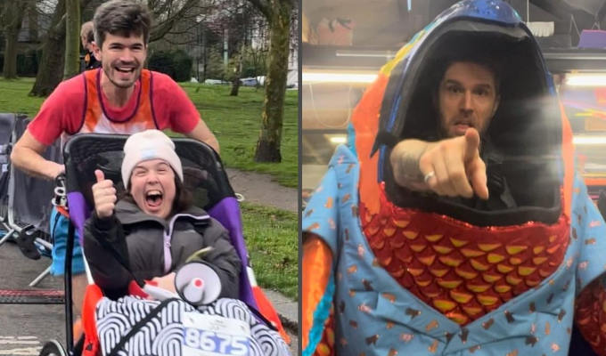 Ivo Graham pushes Rosie Jones round the London Marathon in 3hrs 36min | How that compared to other comedians