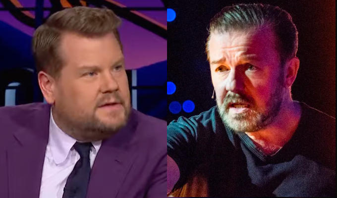 James Corden says he 'inadvertently' stole Ricky Gervais's joke | Another storm engulfs talk-show host