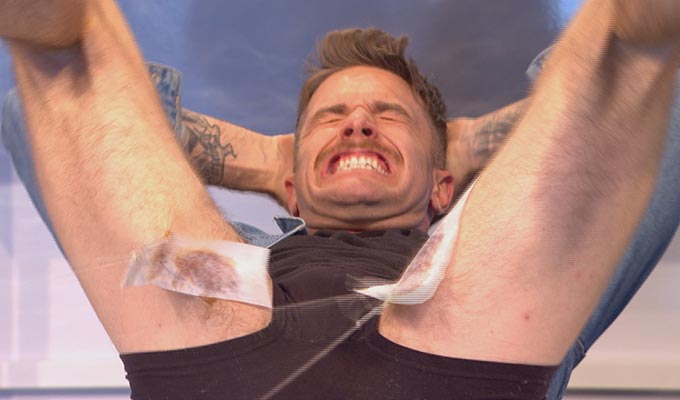 Ouch! Joel Dommett's waxing agony | Painful stunt for Celebrity Juice