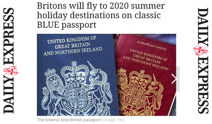Red faces over blue passport | Daily Express falls for Monty Python spoof