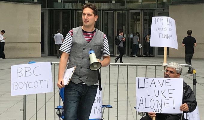 Comedian protests about his own BBC show | Luke McQueen camps out at Broadcasting House
