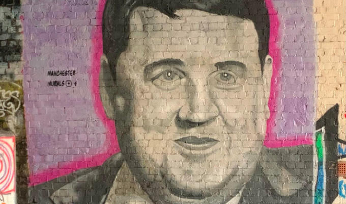 Vandals destroy Peter Kay mural | Art defaced with a message about 'cheap fame and money'