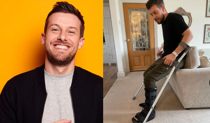 Chris Ramsey breaks his ankle | ...and with a days-old baby to contend with too!