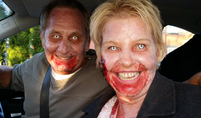 Cops pull over zombies | ...but the undead were just sitcom extras