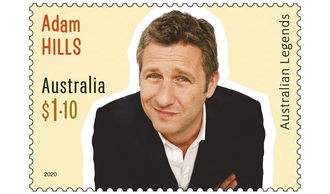 Adam Hills immortalised on a stamp | One of four comics honoured by Australia Post