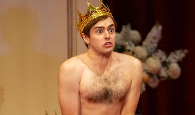 Iwan Davies - topless and wearing a crown