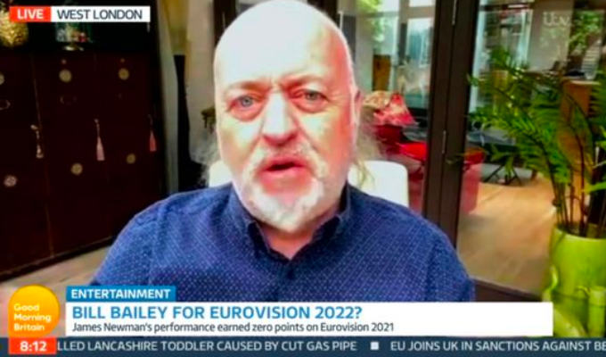 Bill Bailey says BBC rejected his Eurovision song | Comic was told 'it's too silly, we can’t have that'