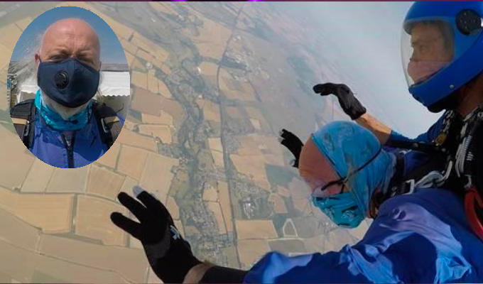 Bill Bailey's double skydive | Watch the video