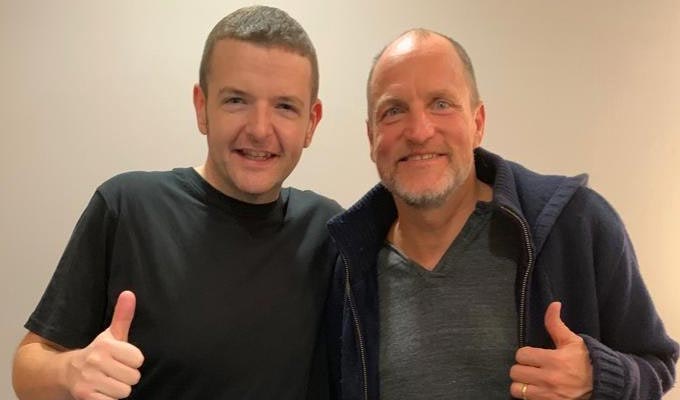 Cheers! Kevin Bridges gets a visit from a Hollywood A-lister | Woody Harrelson comes to his show