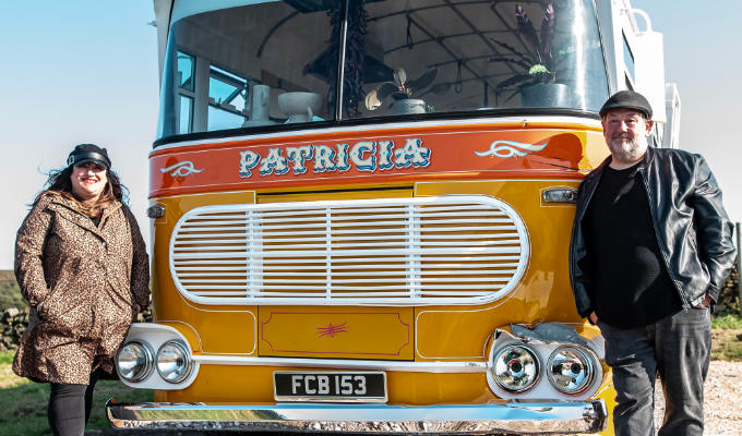 Johnny and Bev with Patricia the bus