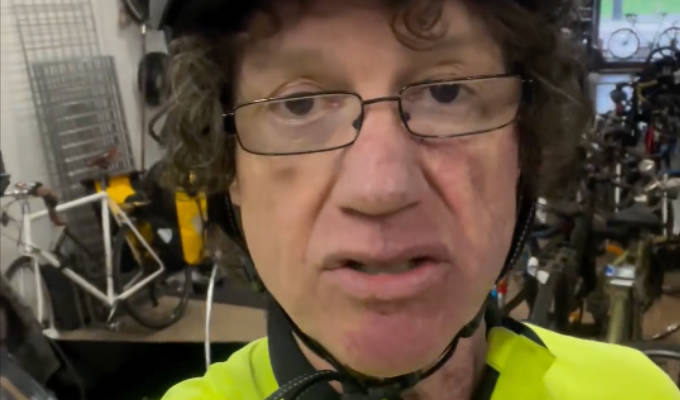 Chris Morris is back in the saddle | ...promoting his local bike shop!