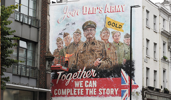 Captain Mainwaring goes up the wall... | Vintage-style mural to promote Dad's Army remake