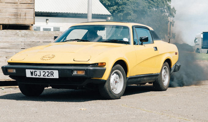 Yellow triumph TR7