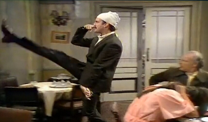Cleese goosestepping