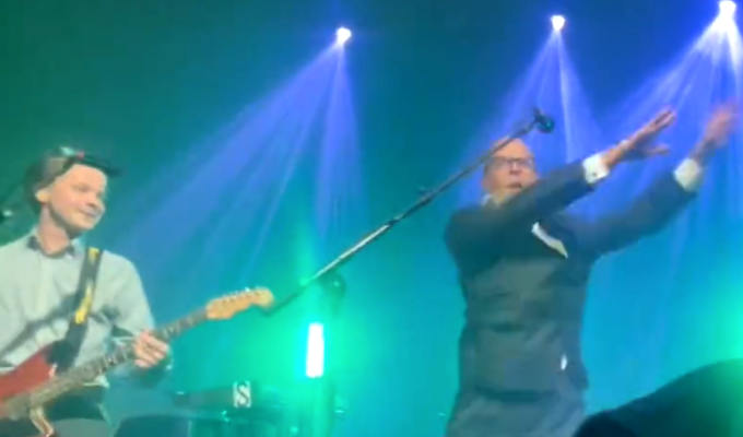 Harry Hill joins Black Midi on stage | Watch his surprise appearance to perform a Cardi B cover