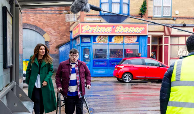 Jack filming on Coronation Street