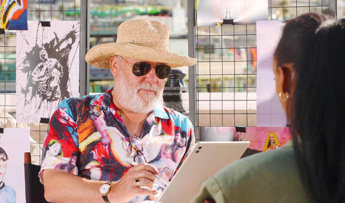 Jim sketching on Brighton Pier