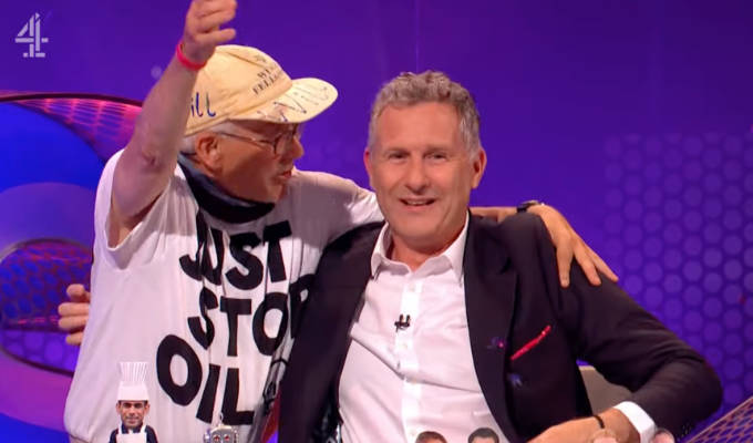 Just Stop Oil protesters disrupt the Last Leg | But Adam Hills & Co take it in good spirits