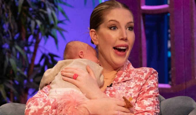 Katherine Ryan brings her baby to work on a panel show | Fred maks a very early TV debut on Mel Giedroyc: Unforgivable
