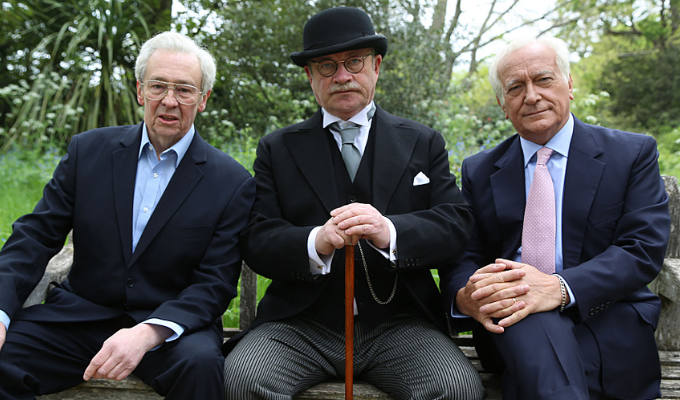 Three men on a bench
