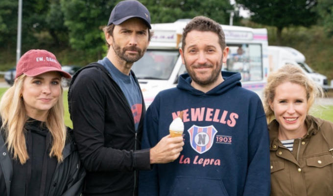 David and Georgina Tennant getting an ice-cream with the Richardsons