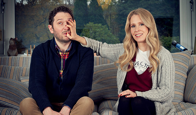 Jon with Lucy on the sofa in Meet The Richardsons