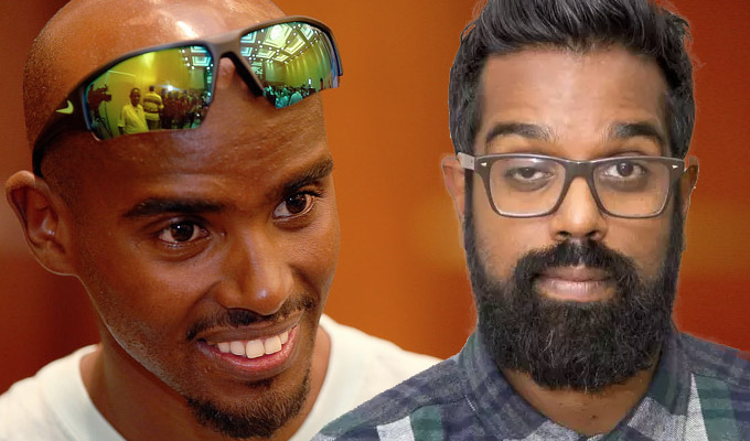 The curse of Romesh strikes again | Now Mo Farah is hurt in a stunt with the comic