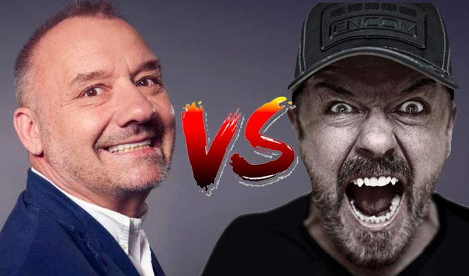 When Bob Mortimer clobbered Ricky Gervais | ...and left him with a black eye