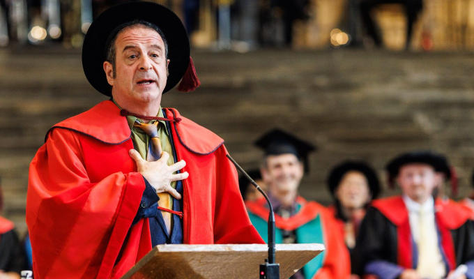 Mark Thomas savages Boris Johnson as he collects degree | 'He has bought shame and disrespect to our country'