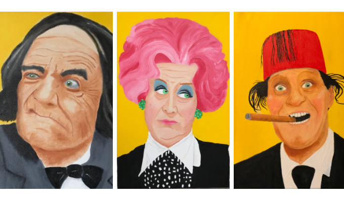 Comedian's oil paintings go on show | Otiz Cannelloni's tributes to his comedy heroes