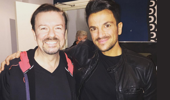 Together at last: Peter Andre and David Brent | Singer takes cameo in Gervais's movie