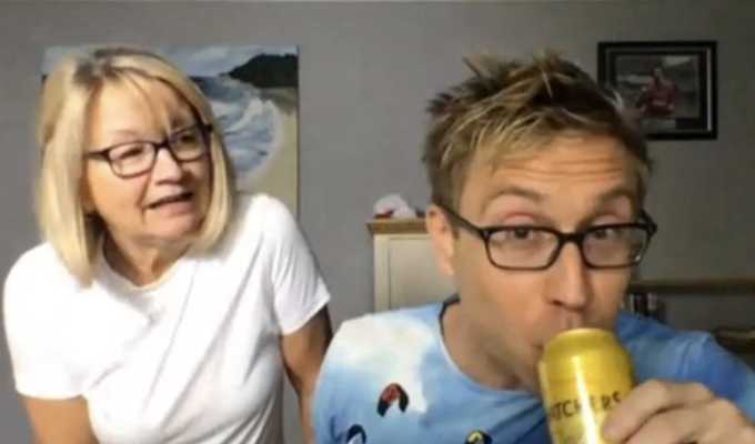 Lockdown lad! | Russell Howard praised – and mocked – for drinking cider on TV at 9am