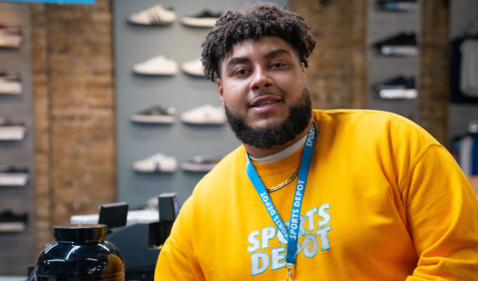 Big Zuu in a sneakers store