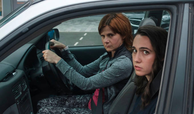 Two women in a car
