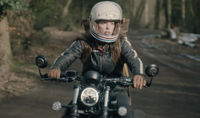 Bridget on her motorbike