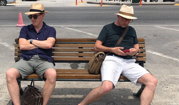 Filming starts on The Trip To Greece | Rob Brydon tweets a picture of himself and Steve Coogan