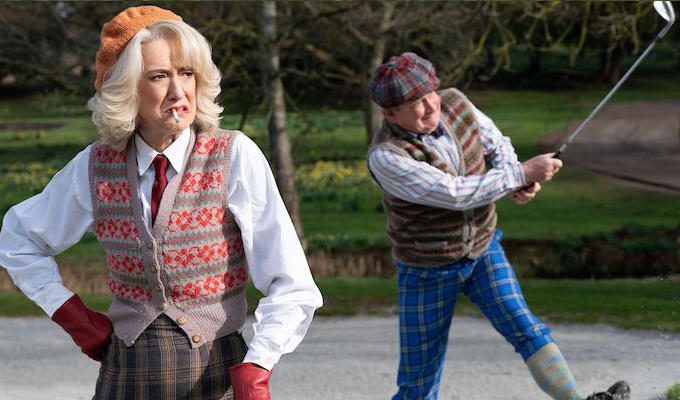 Charles and Camilla in ridiculous golf outfits
